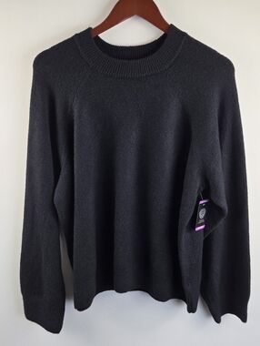 Vince Camuto Sweater Womens 2XL Black Long Sleeve Pullover Acrylic Stretch